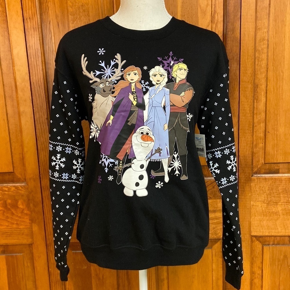 Disney Frozen II Light-Up Cotton/Polyester Sweatshirt Black Soot S (3-5) NWT